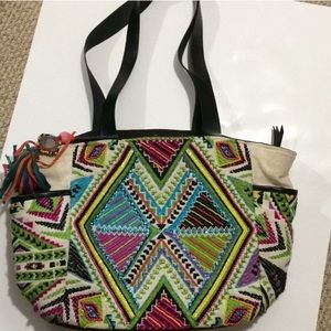 Steve Madden beaded zipper bag